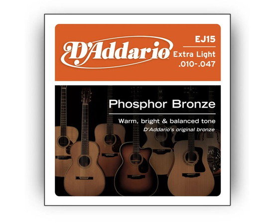 Струны D`ADDARIO EJ15 PHOSPHOR BRONZE EXTRA LIGHT 10-47 - 98980 за 0 грн. | 4Club