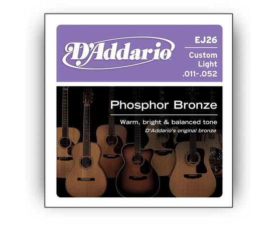 Струны D`ADDARIO EJ26 PHOSPHOR BRONZE CUSTOM LIGHT 11-52 - 98982 за 502 грн. | 4Club
