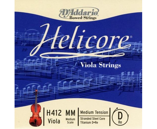 Струна D`ADDARIO H412 4/4 MM Helicore Medium D, image 