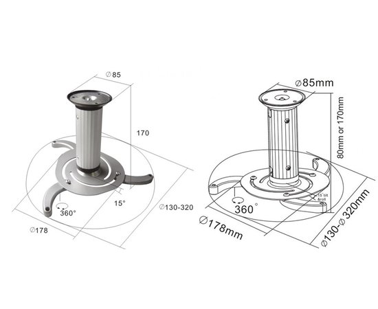 Потолочный кронштейн UCH0100, фото 