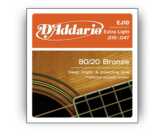 Струны D`ADDARIO EJ10 80/20 BRONZE EXTRA LIGHT 10-47 - 107911 за 0 грн. | 4Club