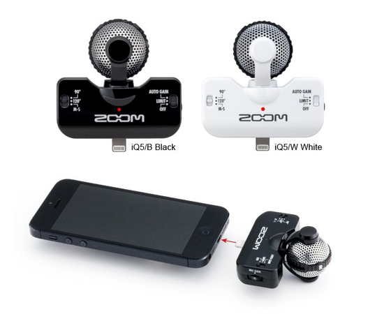 Портативный внешний стерео микрофон для iPhone, iPad и iPod Touch Zoom iQ5 Black