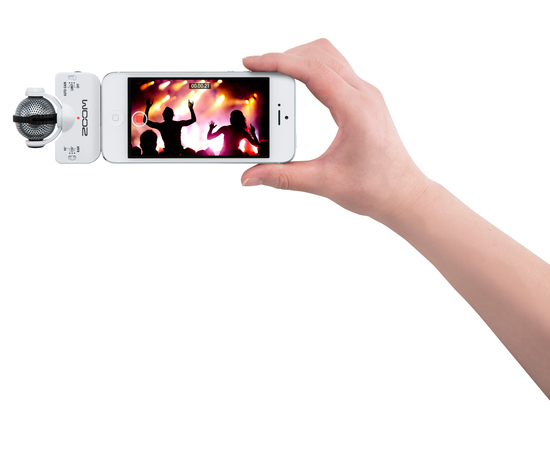 Портативный внешний стерео микрофон для iPhone, iPad и iPod Touch Zoom iQ5 White
