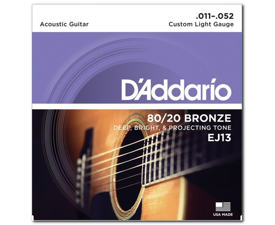Струны для акустических гитар D`ADDARIO EJ13