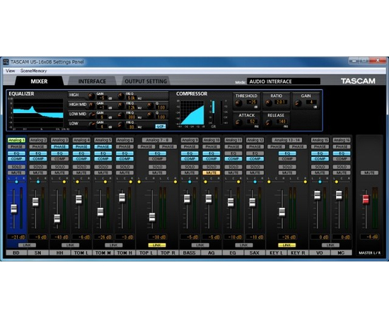 Аудио интерфейс Tascam US16x08
