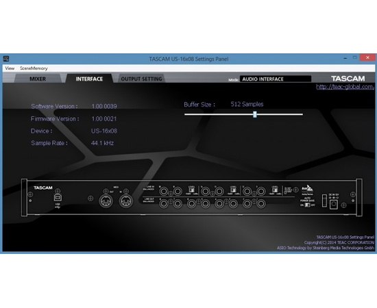 Аудио интерфейс Tascam US16x08