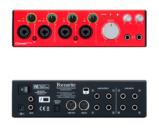 Аудиоинтерфейс FOCUSRITE Clarett 4 Pre Thunderbolt