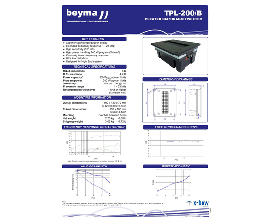 ВЧ драйвер BEYMA TPL 200/B