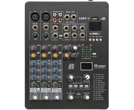 Микшерный пульт MixMaster LIKE-4 USB