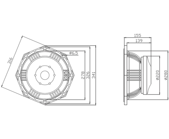 НЧ-динамик A&D 600ВТ S12G600