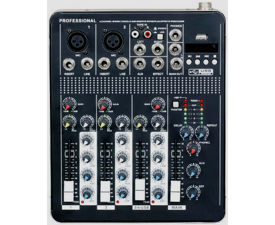 Микшерный пульт MixMaster T-4 USB+Bluetooth - 123486 за 3150 грн. | 4Club