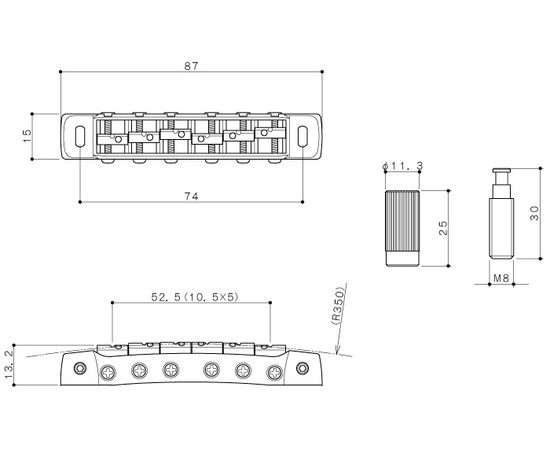 Бридж для электрогитары GOTOH 510FB C