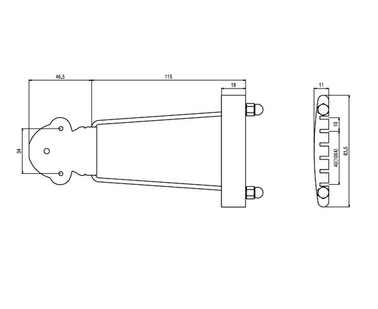 Тейл для электрогитары PAXPHIL SMS601 CR