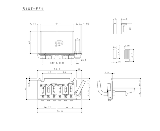 ​Тремоло для электрогитары GOTOH 510TFE1 C