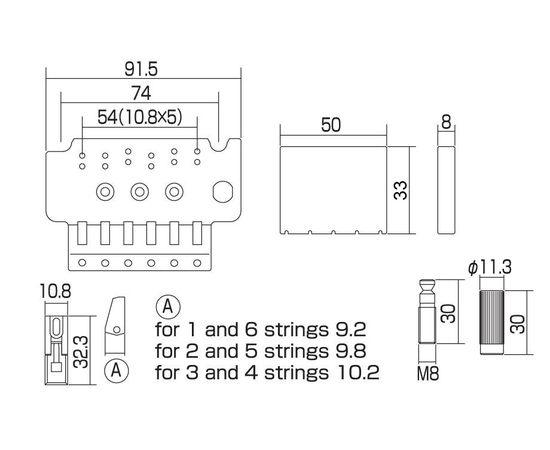 Тремоло типа FR для электрогитары GOTOH GE1996T(33) GG