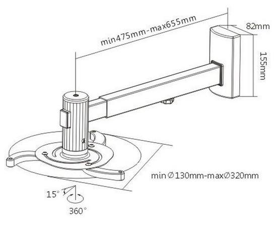 Настенное крепление для проекторов Sunne PRO05