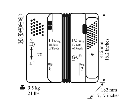 Баян WELTMEISTER Romance 703 70/96/III/5/3
