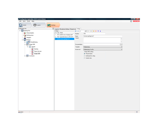 Программный модуль "Парламентское голосование" Bosch DCN-SWPV-E