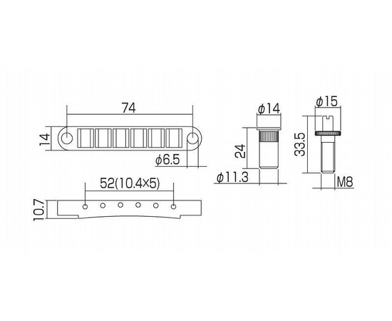 Бридж для электрогитары GOTOH GE103BT C