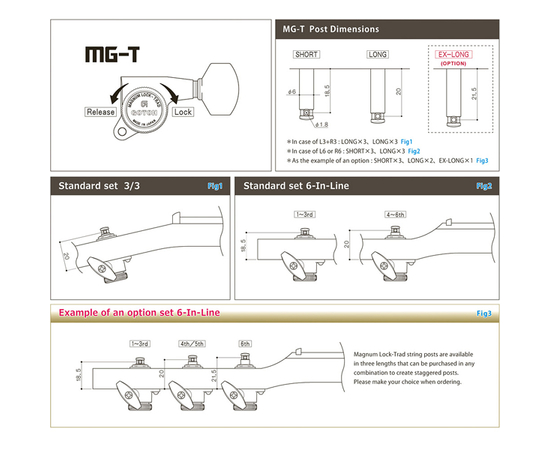 Колки для электрогитары GOTOH SG301-04L MG-T B