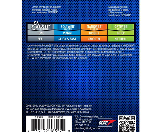 Струны для электрогитары Elixir EL OW L (3 Pk)