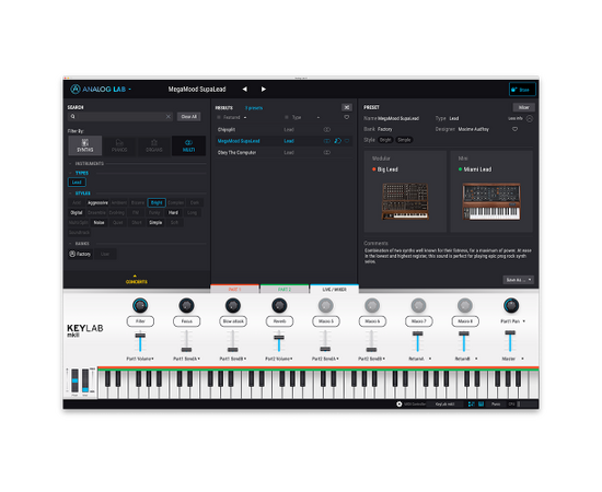 Программное обеспечение Arturia Analog Lab 4