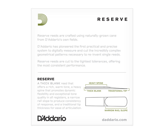 Трости для альт саксофона D`ADDARIO Reserve - Alto Sax #3.0+ - 25 Pack