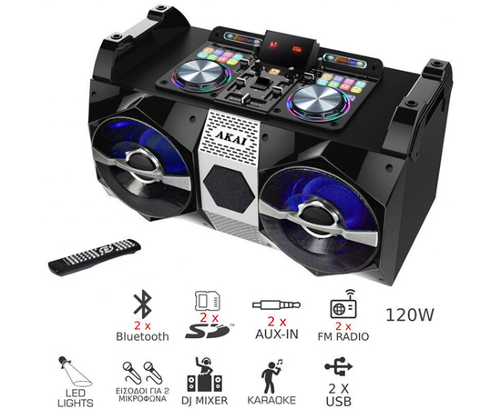 Портативная акустическая система AKAI DJ-530