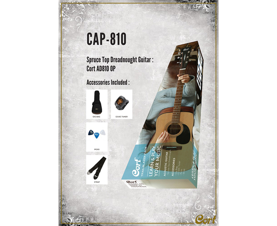 Акустическая гитара в наборе CORT TRAILBLAZER PACK CAP-810 (Open Pore)