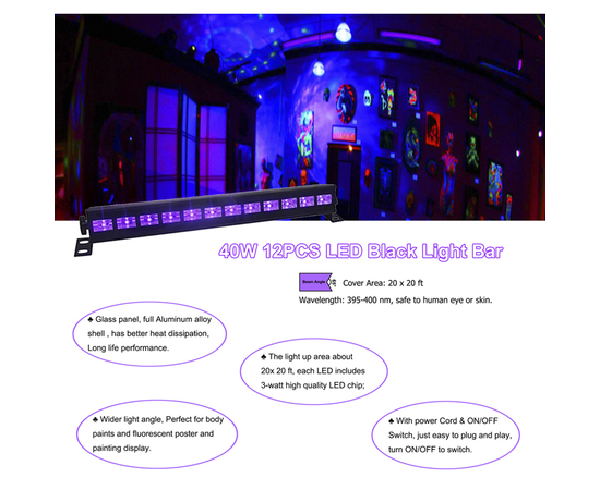 Ультрафиолетовая LED панель BIG LEDUV 12*3W