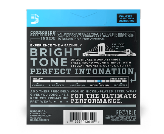 Струны для электрогитар DADDARIO EXL120-3D