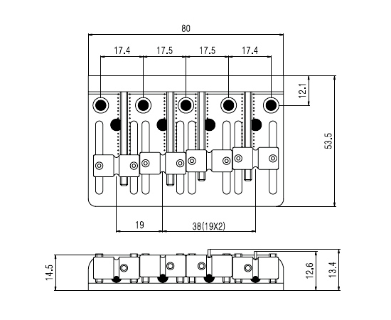 Бридж для бас гитары PAXPHIL BB101 CR
