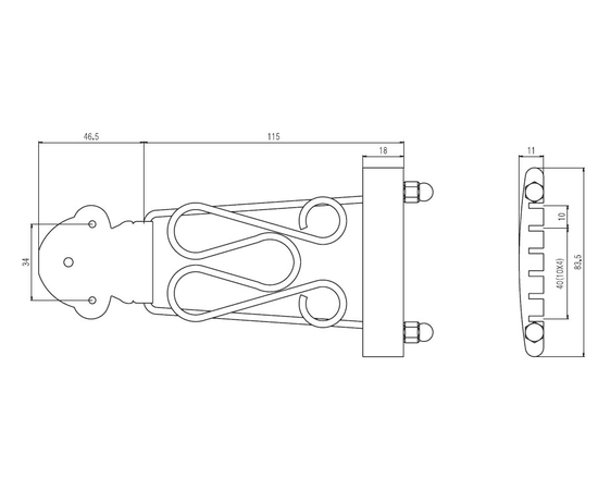 Струнодержатель (тейл) для электрогитары PAXPHIL SM601 CR (Chrome)