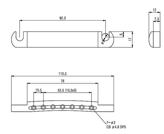 Тейл для бриджа PAXPHIL TS007 CR