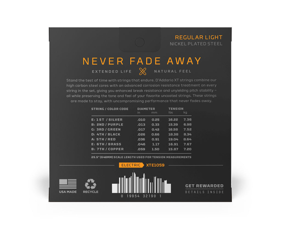 Струны для электрогитары D'ADDARIO XTE1059