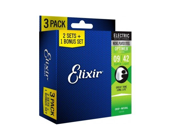 Набор струн для электрогитары Elixir EL OW SL (3 Pk) - 149710 за 1690 грн. | 4Club