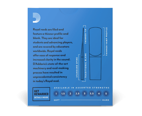Трость для альт саксофона D'ADDARIO Royal - Alto Sax #2.0 (1шт)