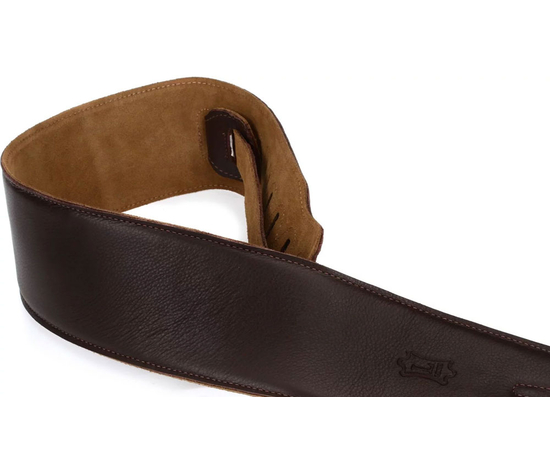 Sangle De Guitare Levy's En Cuir Véritable - Rembourrée, Dos En Suède - Réglable 36 à 52 Pouces - Marron, Confortable Et Durable
