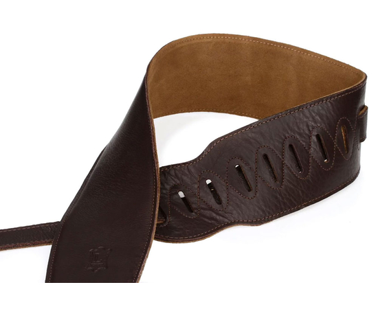 Гітарний ремінь LEVY'S M4GF-DBR CLASSICS SERIES PADDED GARMENT LEATHER BASS STRAP (DARK BROWN)
