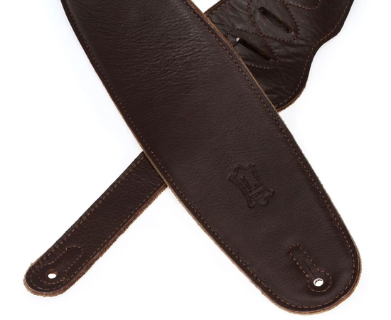 Гітарний ремінь LEVY'S M4GF-DBR CLASSICS SERIES PADDED GARMENT LEATHER BASS STRAP (DARK BROWN)