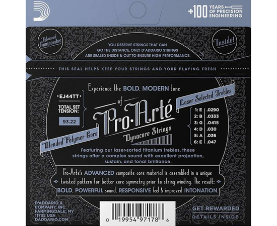 Струны для классической гитары D'Addario EJ44TT