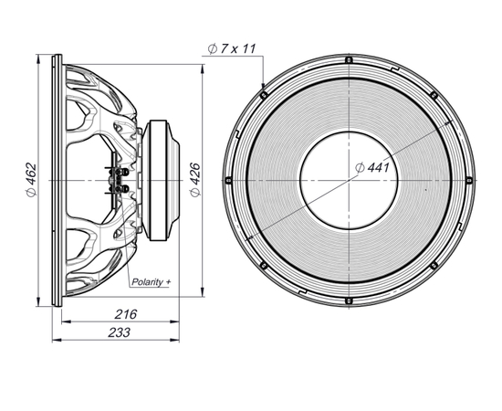 НЧ-динамік BEYMA 18QLEX1600Fe
