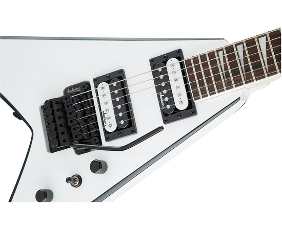 Электрогитара JACKSON JS32 AH KING V WHITE WITH BLACK BEVELS