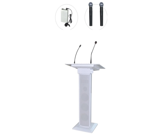 Трибуна Younasi Y-096W "all-in-one" с радиосистемой, 60Вт, белая