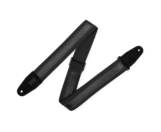 Гітарний ремінь LEVY'S MC2CG-BLK-BLK Cotton Combo Guitar Strap – Black Cotton with Black Leather Strip - 153683 за 0 грн. | 4Club
