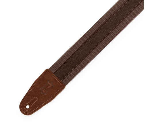 Гітарний ремінь LEVY'S MC2CG-BRN-DBR Cotton Combo Guitar Strap – Brown Cotton with Dark Brown Leather Strip