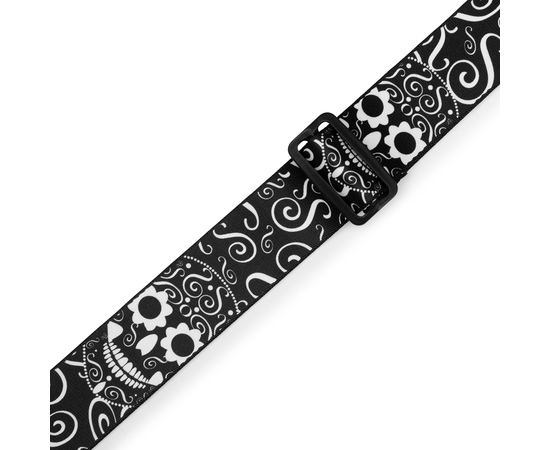 Гітарний ремінь LEVY'S MP2CAL-003 2″ Poly Calaca Guitar Strap – Skulls