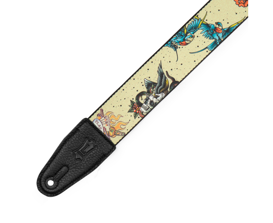Гітарний ремінь LEVY'S MP2TAT-005 2″ Tattoo Series Poly Guitar Strap - Old School