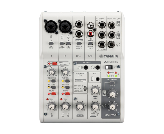 Стримінговий мікшер/аудіоінтерфейс YAMAHA AG06MK2 (White)