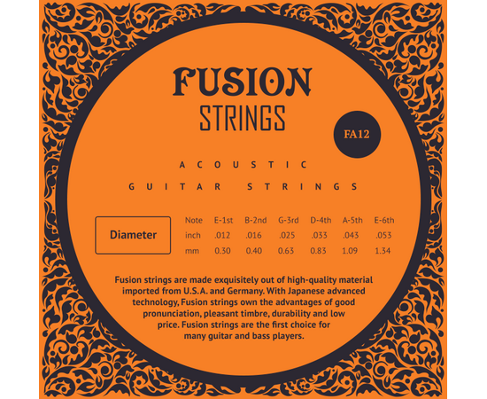 Струны для акустической гитары Fusion strings FA12
